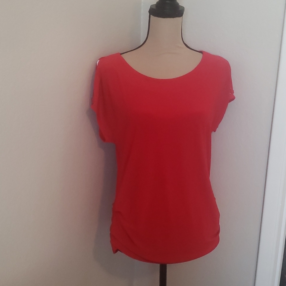 NWOT shirt with peek a boo shoulders